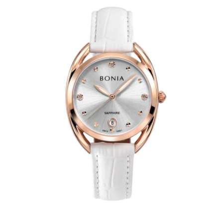 Bonia Women Elegance BNB10821-2517 White Leather Strap Casual Watch